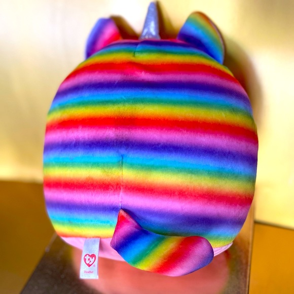 TY SQUISH -A-BOO UNICORN RAINBOW CAT HEATHER PLUSH EMBROIDERED FACE 2 ULTRA SOFT - Picture 7 of 9